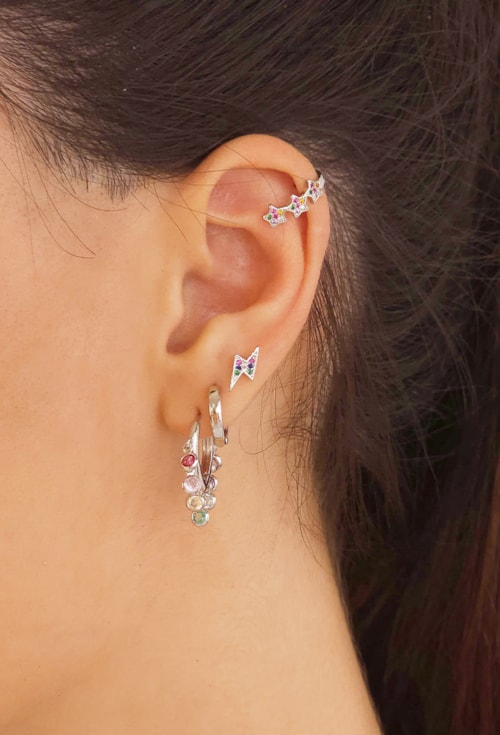 PIERCING FAKE DE ESTRELA CRAVEJADA COLORIDA BM1067-R