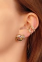 PIERCING FAKE EM V COLORIDO NO OURO BM511-O