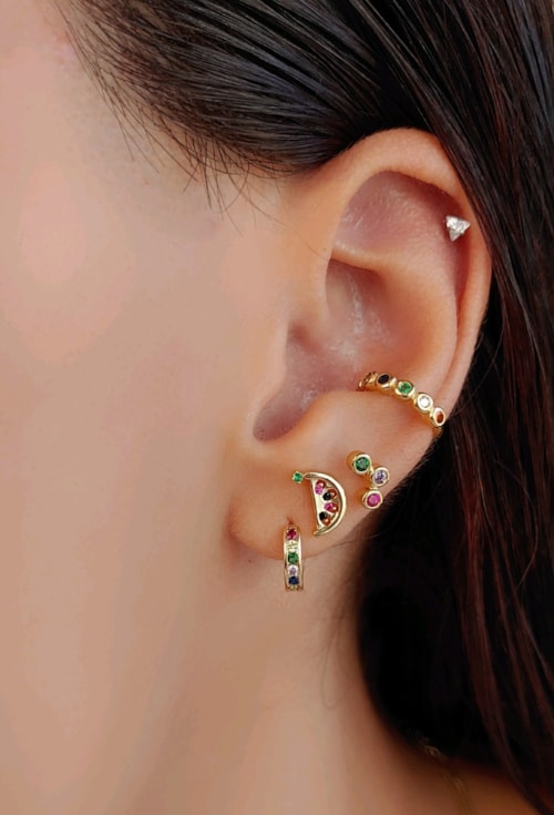 PIERCING FAKE FILEIRA COLORIDA BM1030-O