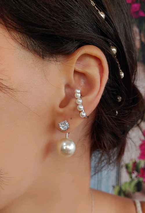 PIERCING FAKE LONGO DE PÉROLAS BM024-R