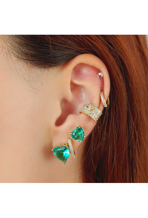 PIERCING FAKE LUXO CRAVEJADO COM NAVETE CRISTAL BM792-O