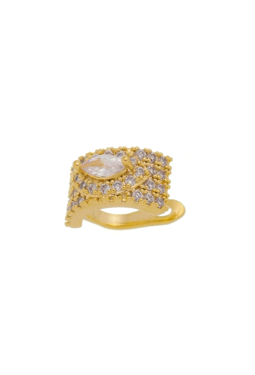 PIERCING FAKE LUXO CRAVEJADO COM NAVETE CRISTAL BM792-O