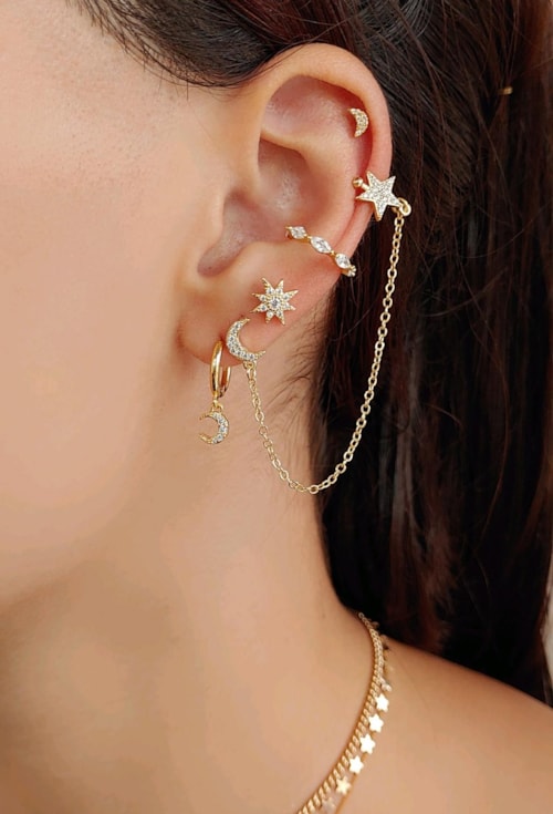 PIERCING FAKE PEDRAS NAVETE BM151-O PIERCING FAKE PEDRAS NAVETE BM151-O