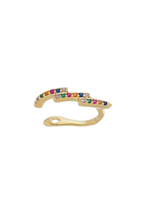 PIERCING FAKE RAIO CRAVEJADO COLORIDOS NO OURO BM1271-O