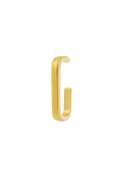 PIERCING FAKE RETANGULAR LISO NO OURO BM773-O