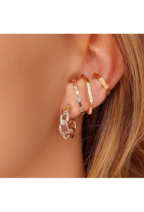PIERCING FAKE SEXTAVADO GRANDE NO OURO BM519-O
