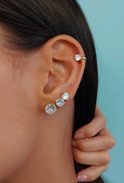 PIERCING FAKE SLIM COM ZIRCÔNIA NO OURO BM569-O PIERCING FAKE SLIM COM ZIRCÔNIA NO OURO BM569-O