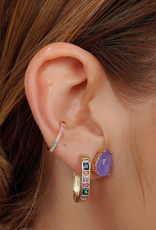 PIERCING FAKE SLIM CRAVEJADO COLORIDO BM553-O