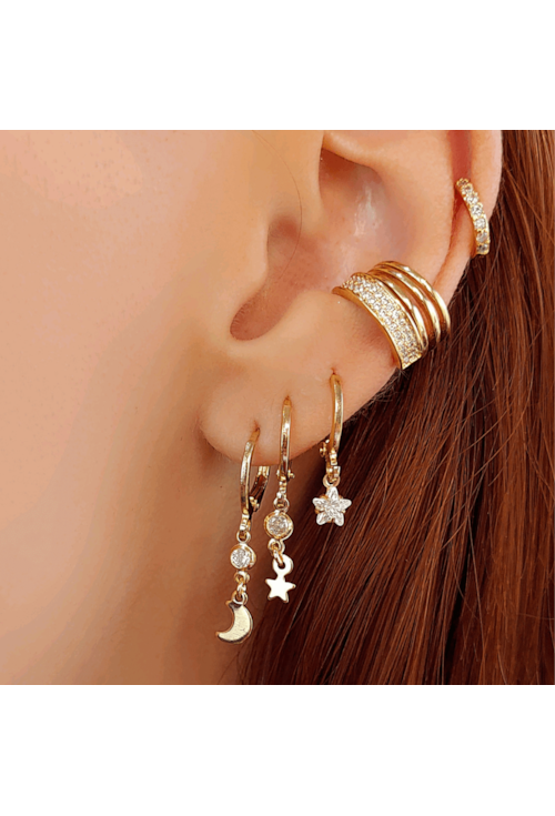 PIERCING FAKE SLIM VAZADO NO OURO BM839-O