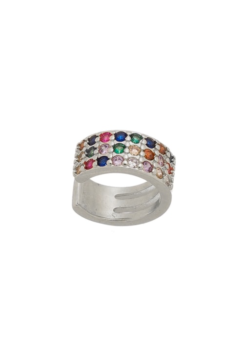 PIERCING FAKE TRIPLO CRAVEJADO COLORIDO BM1026-R