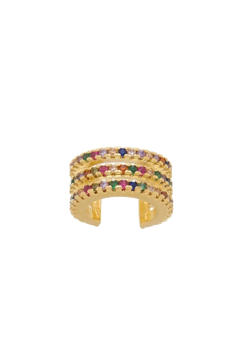 PIERCING FAKE TRIPLO CRAVEJADO COLORIDO BM966-O