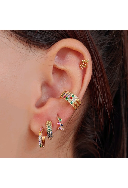 PIERCING FAKE TRIPLO CRAVEJADO COLORS BM1026-O