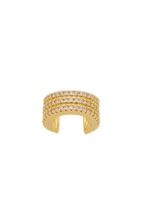 PIERCING FAKE TRIPLO CRAVEJADO CRISTAL BM966-O
