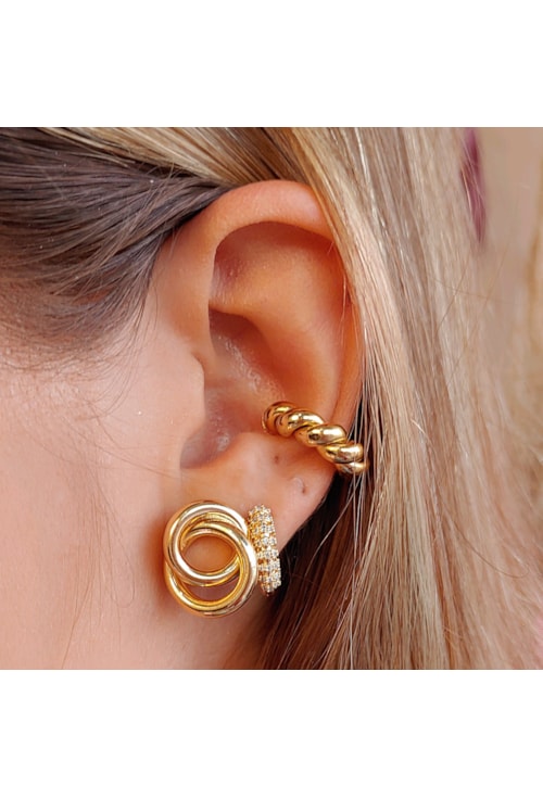 PIERCING FAKE TUBO TORCIDO NO OURO BM804-O