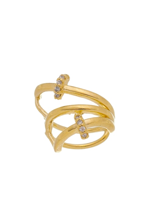 PIERCING FAKE VAZADO COM ZIRCONIAS NO OURO BM803-O PIERCING FAKE VAZADO COM ZIRCONIAS NO OURO BM803-O