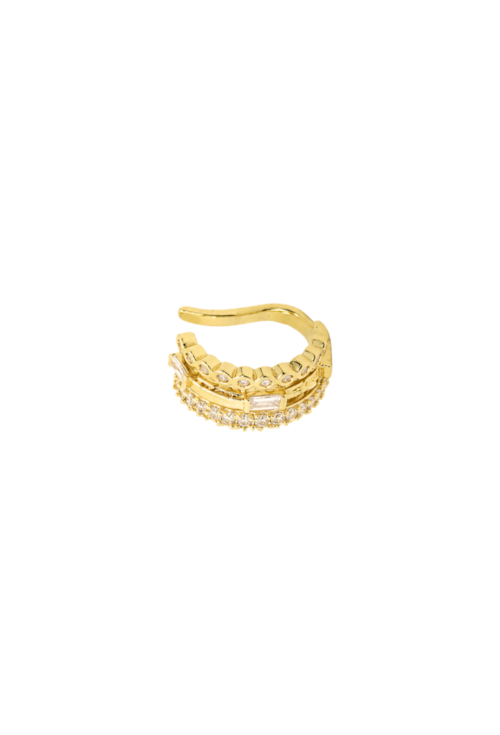 PIERCING MULTIFAIXAS CRAVEJADO BANHADO A OURO BM2324-O