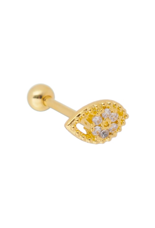PIERCING OLHO GREGO COM ZIRCÔNIAS NO OURO BM713-O PIERCING OLHO GREGO COM ZIRCÔNIAS NO OURO BM713-O