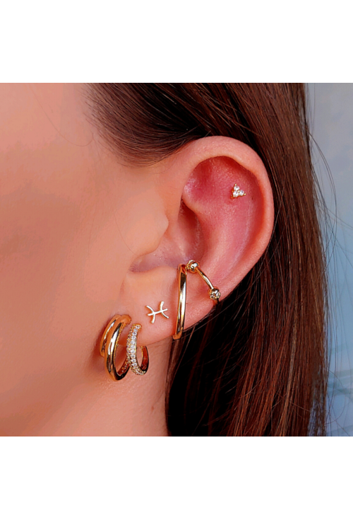 PIERCING TREVO COM 3 ZIRCÔNIAS PEQUENO BM719-O