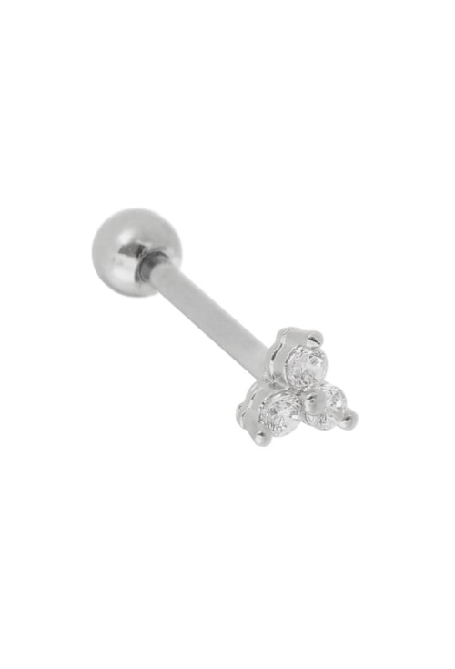 PIERCING TREVO COM 3 ZIRCÔNIAS PEQUENO BM719-R