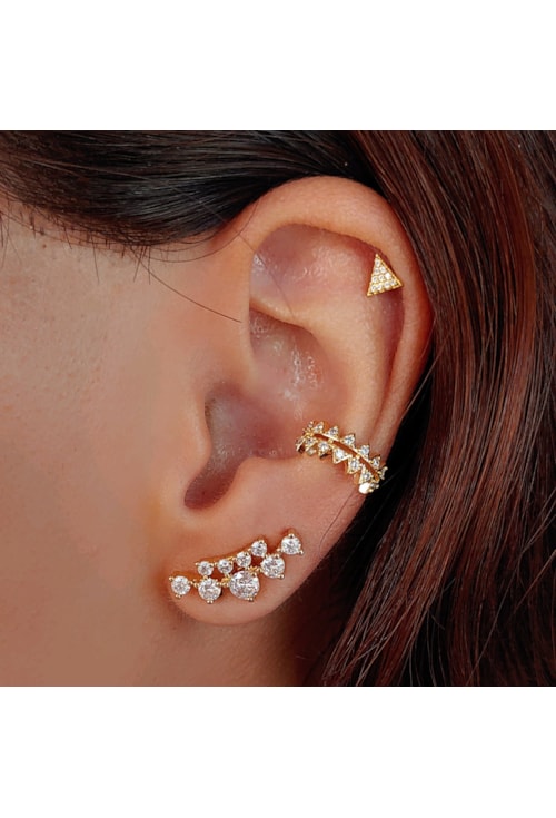 PIERCING TRIÂNGULO CRAVEJADO NO OURO BM721-O