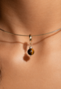 PINGENTE COM OLHO DE TIGRE NATURAL BANHADO A OURO PG193-O