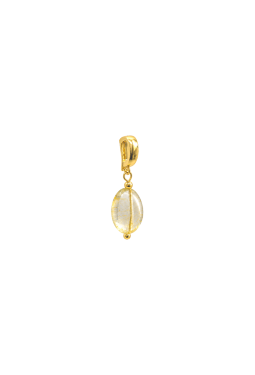 PINGENTE COM PEDRA CITRINO BANHADO A OURO PG207-O