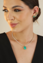 PINGENTE COM PEDRA OVAL TURMALINA FUSION PG027-O