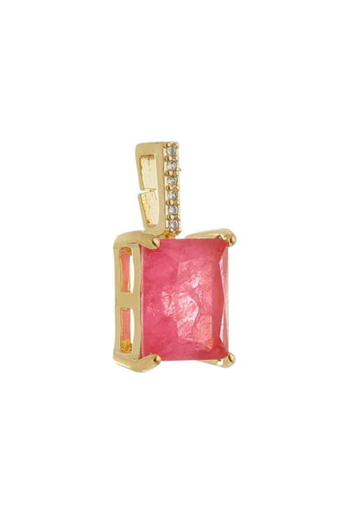 PINGENTE COM PEDRA PINK FUSION RETANGULAR CO532-O