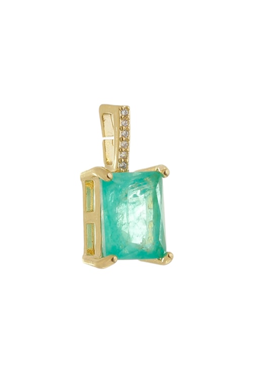 PINGENTE COM PEDRA TURMALINA FUSION RETANGULAR CO532-O