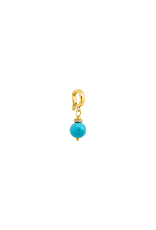 PINGENTE COM TURQUESA NATURAL BANHADO A OURO PG193-O