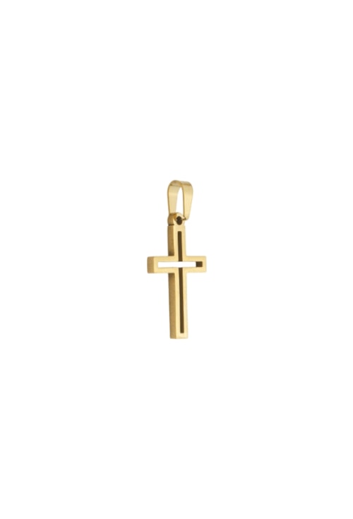 PINGENTE CRUZ VAZADA INOX DOURADO PG115-O