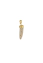 PINGENTE DENTE DE SABRE BRANCO NATURAL NO OURO PG078-O