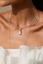 PINGENTE GOTA ALONGADA COM ZIRCÔNIA CRISTAL BANHADO A OURO PG203-O