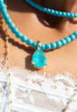 PINGENTE GOTA COM PEDRA AZUL TOPÁZIO FUSION BANHADO A OURO PG199-O