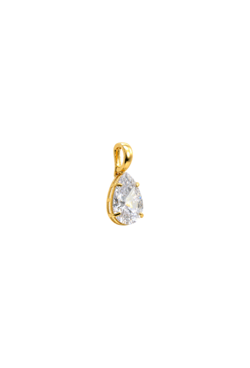 PINGENTE GOTA COM ZIRCÔNIA CRISTAL BANHADO A OURO PG199-O