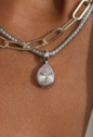 PINGENTE GOTA COM ZIRCÔNIA CRISTAL BANHADO A RÓDIO PG182-R