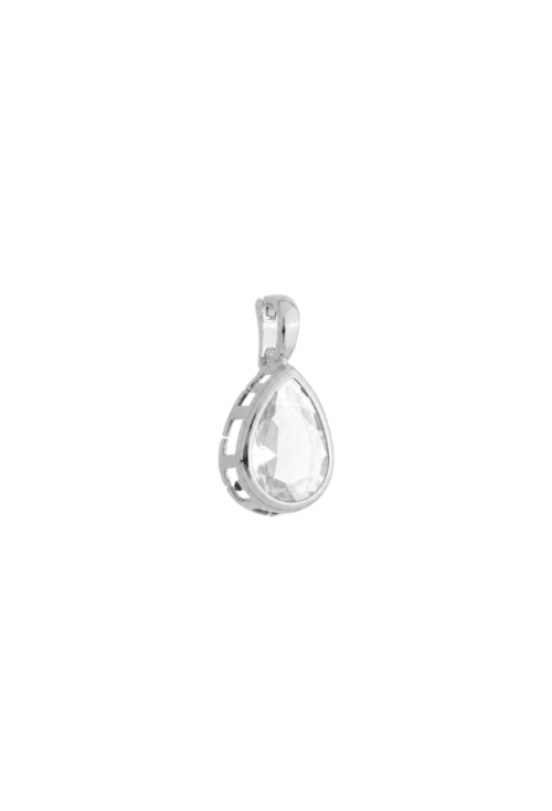 PINGENTE GOTA COM ZIRCÔNIA CRISTAL EM RÓDIO PG182-R