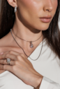 PINGENTE GOTA COM ZIRCÔNIA CRISTAL EM RÓDIO PG182-R