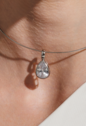 PINGENTE GOTA COM ZIRCÔNIA CRISTAL EM RÓDIO PG182-R