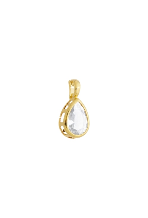 PINGENTE GOTA CRISTAL 10X14 BANHADO OURO PG182-O
