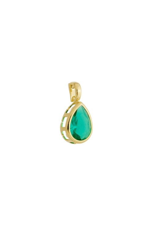PINGENTE GOTA TURMALINA 10X14 BANHADO OURO PG182-O