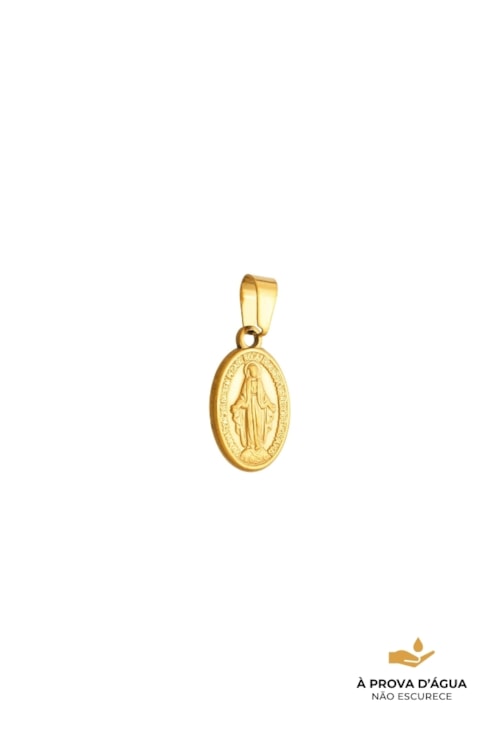 PINGENTE MEDALHA N.S. DAS GRAÇAS EM AÇO DOURADO PG167-AD