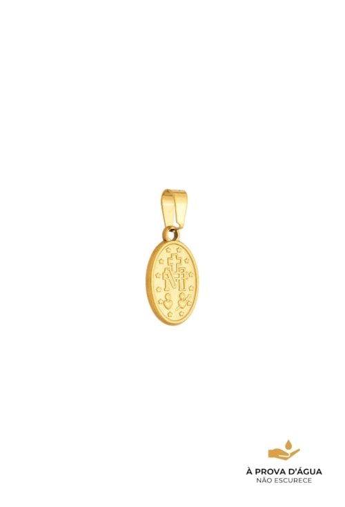 PINGENTE MEDALHA N.S. DAS GRAÇAS EM AÇO DOURADO PG167-AD
