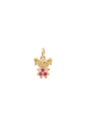 PINGENTE MENINA COM PEDRAS PINK BANHADO A OURO PG181-O