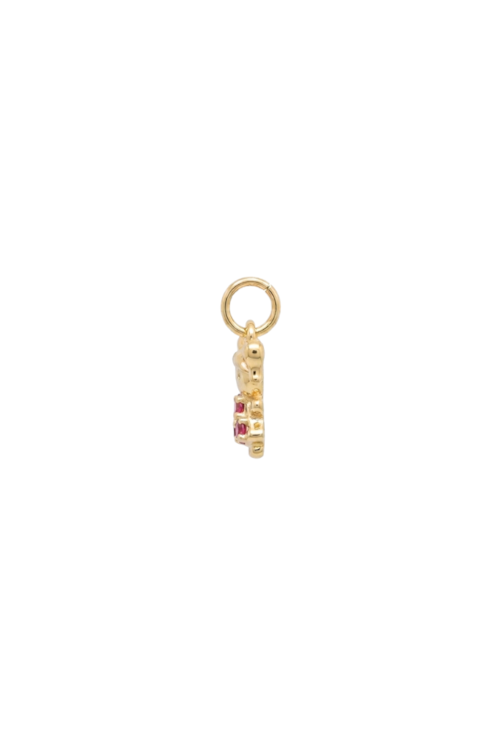 PINGENTE MENINA COM PEDRAS PINK BANHADO A OURO PG181-O