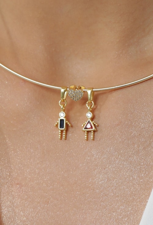 PINGENTE MENINA COM ZIRCÔNIA RUBELITA OURO PG172-O PINGENTE MENINA COM ZIRCÔNIA RUBELITA OURO PG172-O