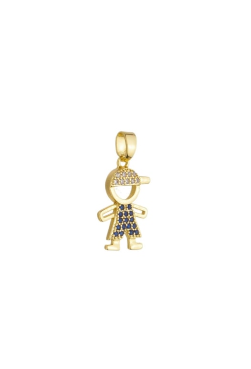 PINGENTE MENINO CRAVEJADO NO OURO PG010-O