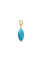 PINGENTE OVAL COM PEDRA TURQUESA BANHADO A OURO PG209-O