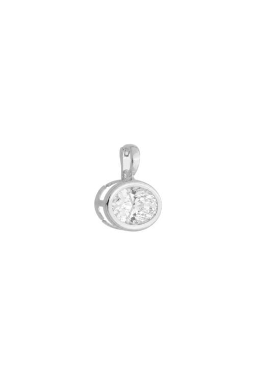PINGENTE OVAL COM ZIRCÔNIA CRISTAL EM RÓDIO PG183-R