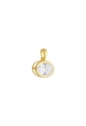 PINGENTE OVAL CRISTAL 10X14 BANHADO OURO PG183-O